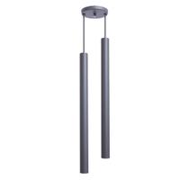 Pendente Luminária Tubo Cinza 50 Cm - Duplo Pendente Luminária Tubo Cinza 50 Cm - Duplo