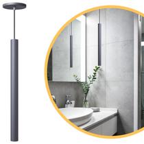 Pendente Luminária Tubo Cinza 50 Cm