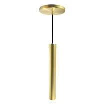 Pendente Luminária Tubo Dourado Escovado 30 Cm