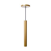 Pendente Luminária Tubo Dourado Fosco 30 Cm + Led 4w