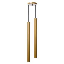 Pendente Luminária Tubo Dourado Fosco 50 Cm - Duplo Pendente Luminária Tubo Dourado Fosco 50 Cm - Duplo