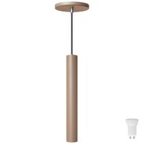 Pendente Luminária Tubo Fendi 30 Cm + Lâmpada LED Branco Neutro