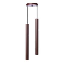 Pendente Luminária Tubo Marrom 30 Cm - Duplo