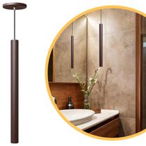 Pendente Luminária Tubo Marrom 50 Cm