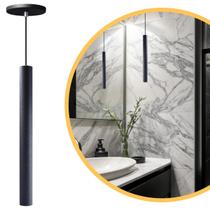 Pendente Luminária Tubo Preto 40 Cm