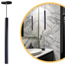 Pendente Luminária Tubo Preto 50 Cm