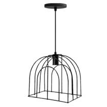 Pendente Lustre Aramado Gaiola Preto 110/220 Pendente Lustre Aramado Gaiola Preto 110/220