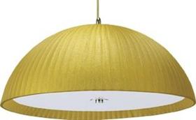 Pendente Lustre Arges Tecido Dourado Para Led 60 Cm