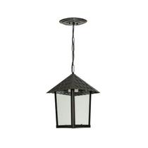 Pendente Lustre Colonial Quadrado Vidro Blumenau Preto 1xE27 110v/220v