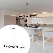 Pendente lustre de Teto Jabuticaba de 7 Globos de Vidros Transparente ou Ambar ou fume Para Sala de estar, Sala Jantar, Cozinha, Bancada, Varanda