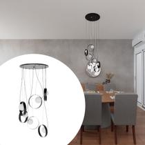 Pendente Lustre de teto Luminaria Com 6 Globos 8cm Lâmpada G9 Bivolt - Preto Pendente Lustre de teto Luminaria Com 6 Globos 8cm Lâmpada G9 Bivolt - Preto