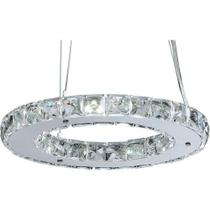 Pendente Lustre Fedra Redondo De Cristal Com Led 9W