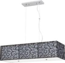 Pendente Lustre Hermes Cúpula Preta Para Led 80 Cm