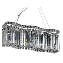 Pendente Lustre Íris Ondulado De Cristal Para Led 60 X 15 Cm