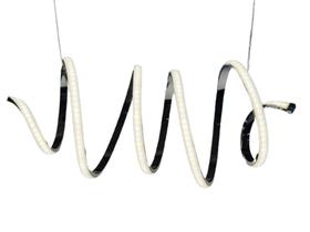Pendente Lustre Led Esticado Ondular Espiral 50w 4000k Moderno Prata Pendente Lustre Led Esticado Ondular Espiral 50w 4000k Moderno Prata
