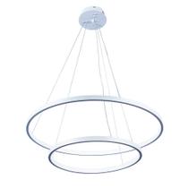 Pendente Lustre Led Moderno 2 Aros Arcos Anéis 40Cm E 60Cm