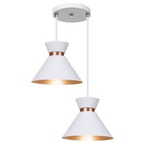 Pendente Lustre Luminária Berlim 15cm Branco Duplo Pendente Lustre Luminária Berlim 15cm Branco Duplo