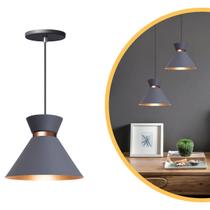 Pendente Lustre Luminária Berlim 15cm Cinza Pendente Lustre Luminária Berlim 15cm Cinza