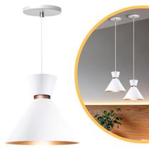 Pendente Lustre Luminária Berlim 23cm Branco Pendente Lustre Luminária Berlim 23cm Branco