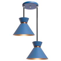 Pendente Lustre Luminária Berlin 15cm Azul Duplo Pendente Lustre Luminária Berlin 15cm Azul Duplo