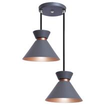 Pendente Lustre Luminária Berlin 15cm Cinza Duplo Pendente Lustre Luminária Berlin 15cm Cinza Duplo