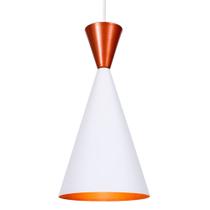 Pendente Lustre Luminária Canada Branco Topo Cobre