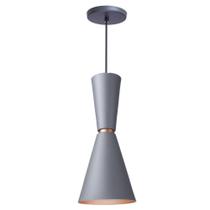 Pendente Lustre Luminária Cone Moscou 39cm Cinza - Iluminar Ambiente