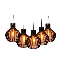 Pendente Lustre Luminária de Balcão Cozinha Americana Moderna Pratica Kit 5