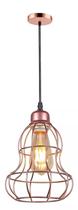 Pendente Lustre Luminária Industrial Aramado Loft Retrô Cobre INL34 Pendente Lustre Luminária Industrial Aramado Loft Retrô Cobre INL34