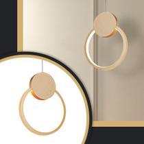 Pendente Lustre Luminaria Led Ring Dourado Led Sindora