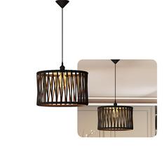 Pendente Lustre Luminária Luxo Retrô Cúpula em Corda Preto Pendente Lustre Luminária Luxo Retrô Cúpula em Corda Preto