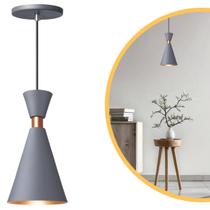 Pendente Lustre Luminária Mini Pequim Cinza 24cm