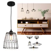 Pendente Lustre Luminaria Moderna Ajustavel Rustica Aramada Decoraçao Quarto Sala Mezanino Casa Iluminaçao