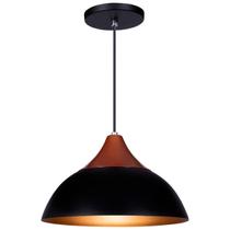 Pendente Lustre Luminária Panama Preto C/Topo Cobre Pendente Lustre Luminária Panama Preto C/Topo Cobre