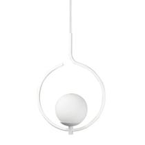 Pendente Lustre On Loop Branco Com Globo De Vidro Branco Pendente Lustre On Loop Branco Com Globo De Vidro Branco