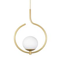 Pendente Lustre On Loop Dourado Com Globo De Vidro Branco