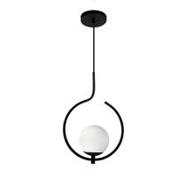 Pendente Lustre On Loop PRETO com globo de vidro