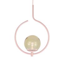 Pendente Lustre On Loop ROSÉ com globo de vidro ÂMBAR