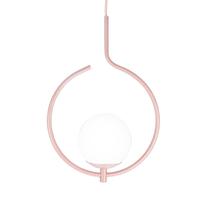 Pendente Lustre On Loop ROSÉ com globo de vidro BRANCO
