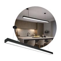 Pendente Lustre Plafon Linear LED Preto 24W 4000K Moderno 120cm IP20 9155 Astraled ST3306