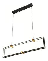 Pendente Lustre Retângulo Duplo Em Led 92w