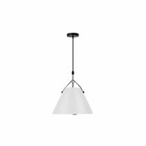 Pendente Lustre retro industrial Branco Couro Corelo Blumenau