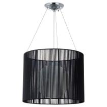 Pendente Lustre Silk Preto Com Globo Para Led 45 Cm