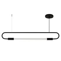 Pendente Lustre Teto Luminária Sabre Tubular Slim Preto T8