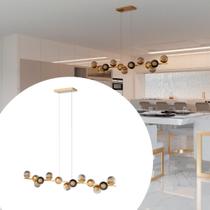 Pendente lustres Jabuticaba Com 13 Vidro Globo Bivolt Aluminio