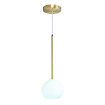 Pendente Lux Dourado Globo Vidro Branco Fosco + Led Pendente Lux Dourado Globo Vidro Branco Fosco + Led