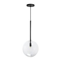 Pendente Lux Preto Globo Vidro Cristal 25Cm + Led Pendente Lux Preto Globo Vidro Cristal 25Cm + Led