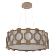 Pendente Madeira Diamante Redondo 35cm Pendente Madeira Diamante Redondo 35cm