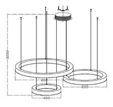 Pendente Maldivas 03 Aneis Dourados Em Led 3000K 3M Cabo Pendente Maldivas 03 Aneis Dourados Em Led 3000K 3M Cabo