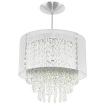 Pendente Manucrillic Clearfio Branco com Cristal Acrílico